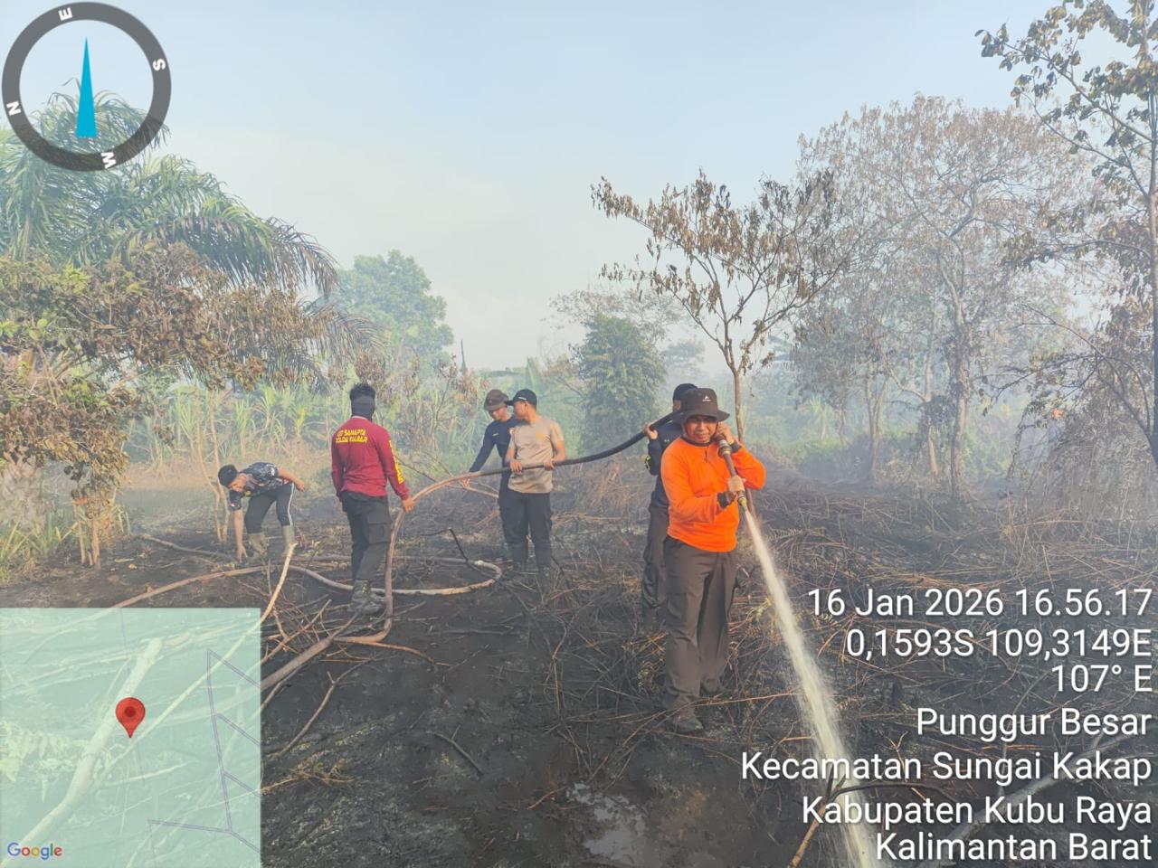 Tim Siaga Karhutla Berhasil Jinakkan Dua Titik Api di Kubu Raya